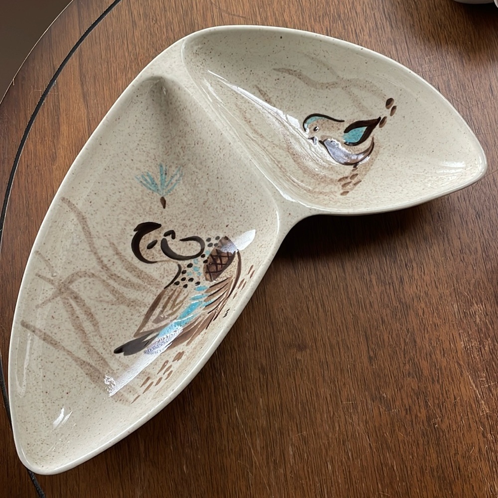 Vintage Mid-century Red Wing Pottery "Bob White" Collection Serving Platter MCM